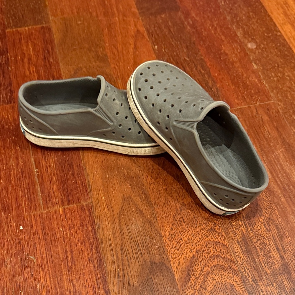 Native Gray Kids Slip-On Loafers